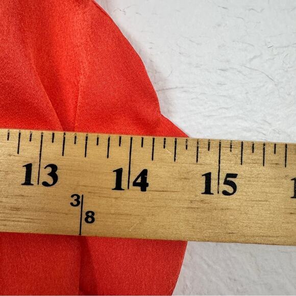 Harlyn Orange Scalloped Satin Camisole Tank Top Womens XS Capsule Wardrobe Basic - Picture 9 of 9